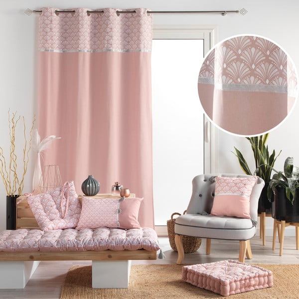 Tenda rosa chiaro in cotone 140x240 cm Artchic – douceur d'intérieur-image-3