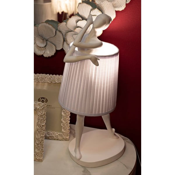 Lampada da tavolo bianca con paralume in tessuto (altezza 62,5 cm) Ballet - Mauro Ferretti-image-1