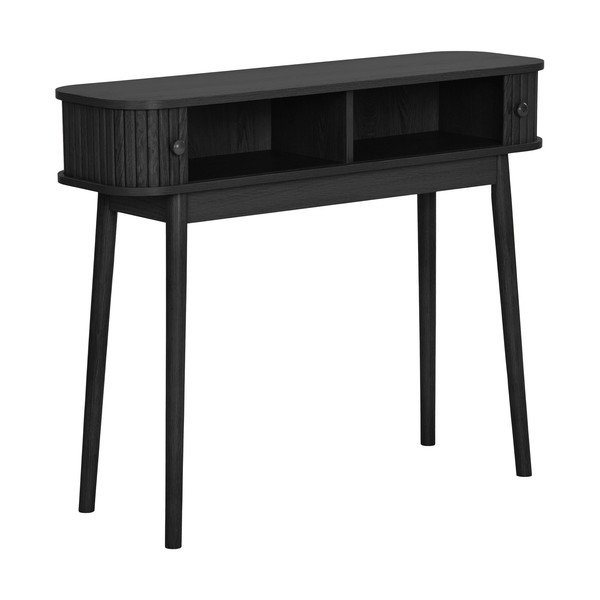 Tavolo consolle nero in pino massiccio 30x100 cm Nikoo – House Nordic-image-3