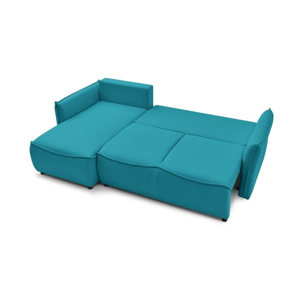 Divano letto angolare turchese (angolo sinistro) Leon - Bobochic Paris-image-3