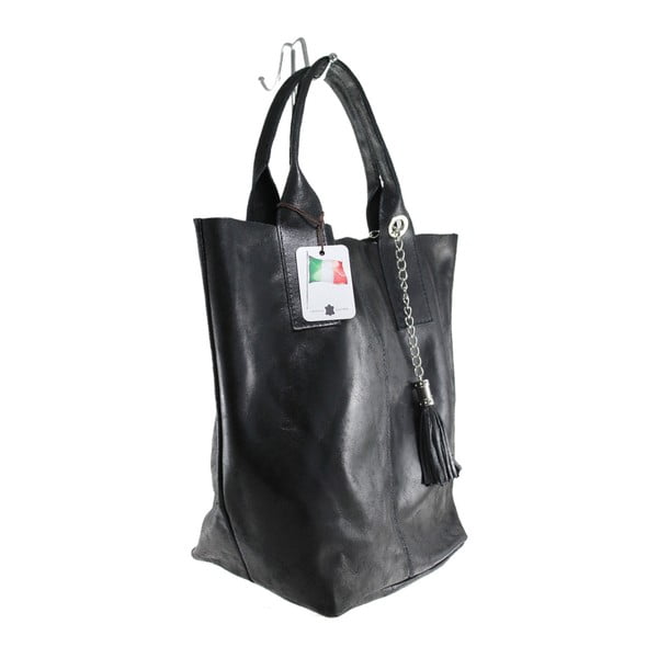 Borsa a mano in pelle nera Moe - Chicca Borse-image-2
