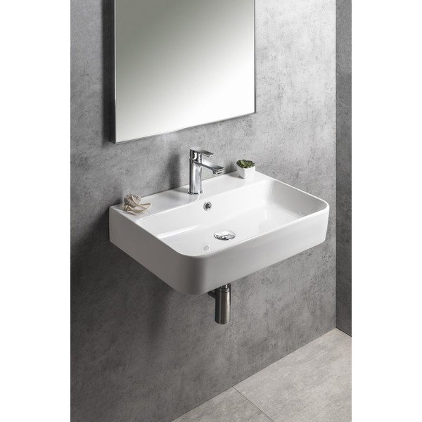 Lavabo bianco in ceramica 80x48 cm Gali – Sapho-image-3