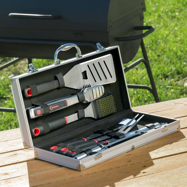 Set di utensili da barbecue in acciaio inox da 11 pezzi con custodia Professional Barbecue - InnovaGoods-image-2