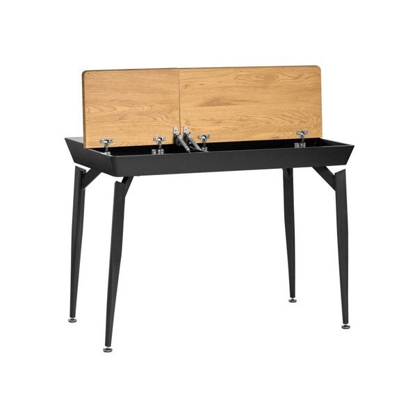 Scrivania nera con contenitore Cira - Marckeric-image-1