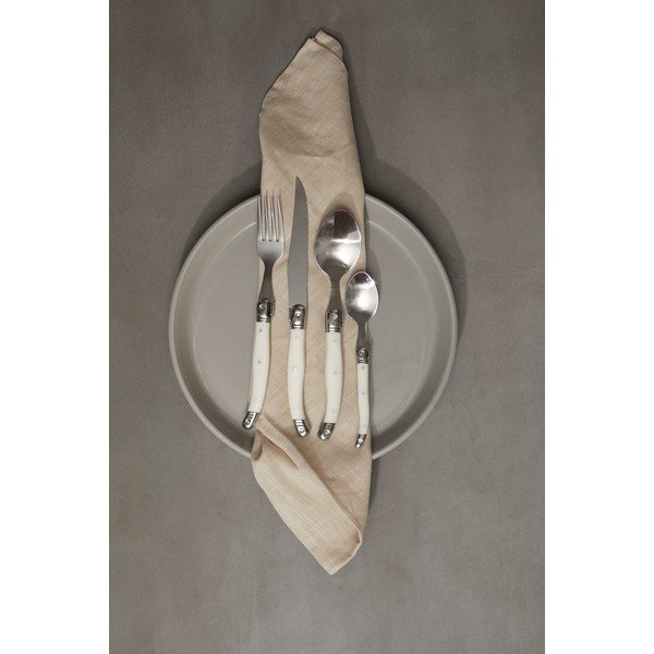 Posate in acciaio inox color crema e naturale 16 pezzi Swiss - Premier Housewares-image-2
