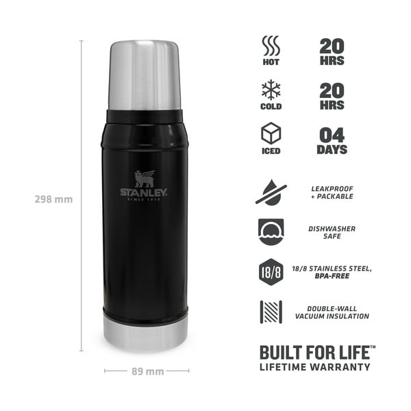 Borraccia termica nera in acciaio inox 750 ml Legendary Classic Black – Stanley-image-3