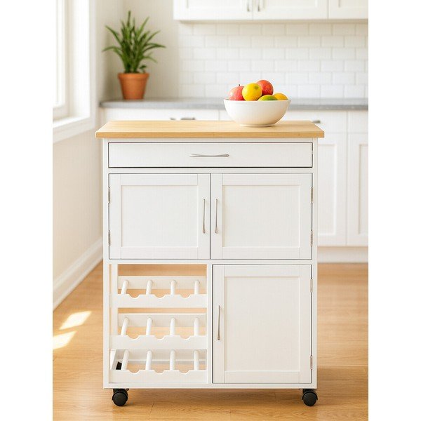 Tavolino da servizio in bambù su ruote 37x67 cm Harlow – Premier Housewares-image-3