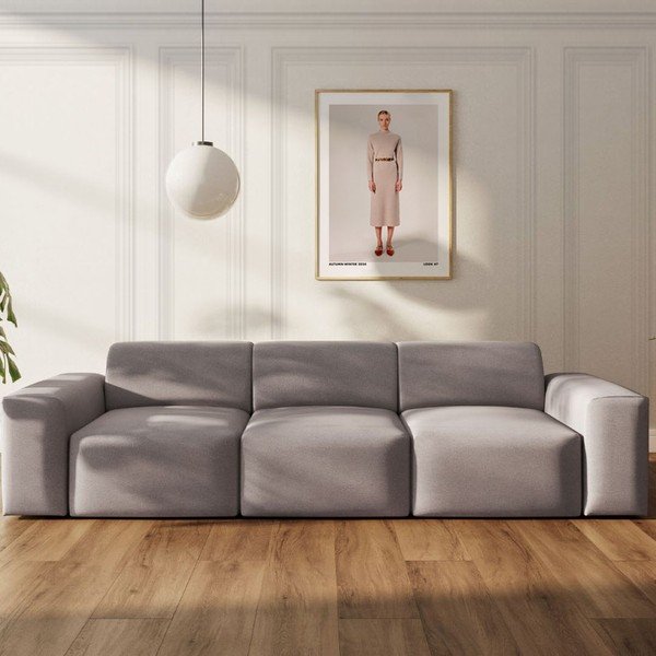 Divano grigio rivestito in velluto 285 cm Villet – Rodier-image-1