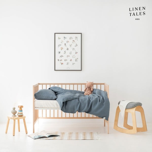 Biancheria da letto per bambini per letto singolo 140x200 cm Blue Fog - Linen Tales-image-1