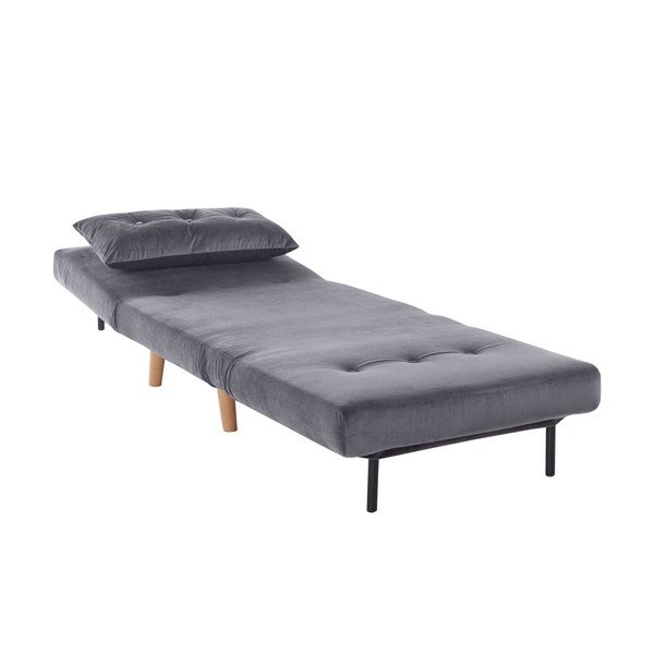 Poltrona in velluto grigio Magalli - Støraa-image-2