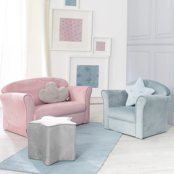Divano per bambini in velluto rosa chiaro 78 cm Lil Sofa - Roba-image-3