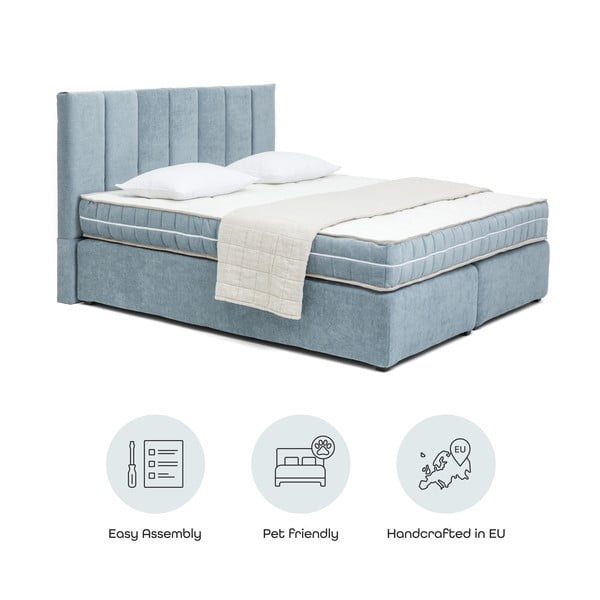 Letto boxspring blu 160x200 cm Olia Bold Line – Bonami Selection-image-4