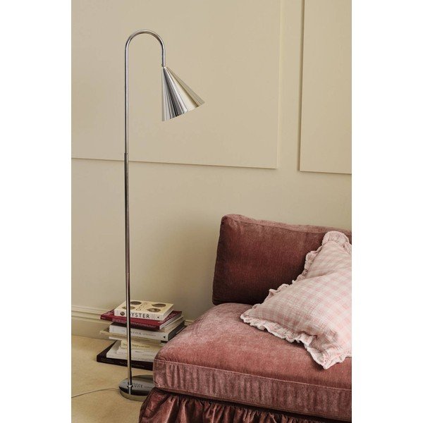 Lampada da terra color argento lucido in metallo con struttura flessibile (altezza totale 145 cm) Liam – Ellos Home-image-2
