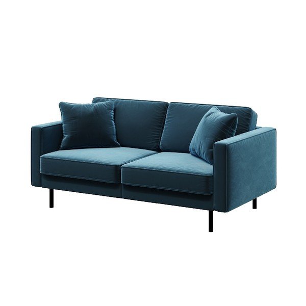 Divano in velluto blu 167 cm Kobo - MESONICA-image-2