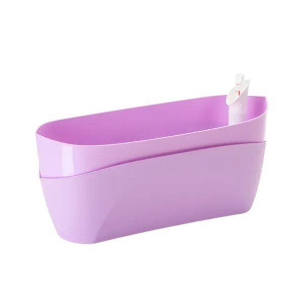 Vaso autoinnaffiante viola pastello Doppio - Plastia