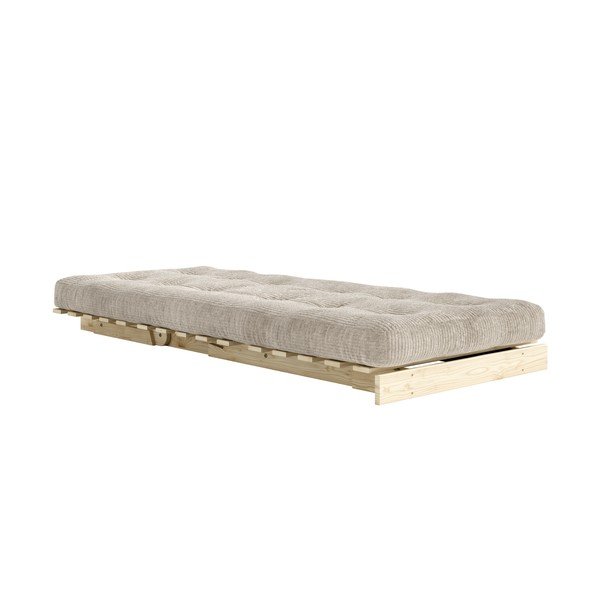 Poltrona stile futon color crema allungabile con rivestimento in velluto a coste Roots – Karup-image-1