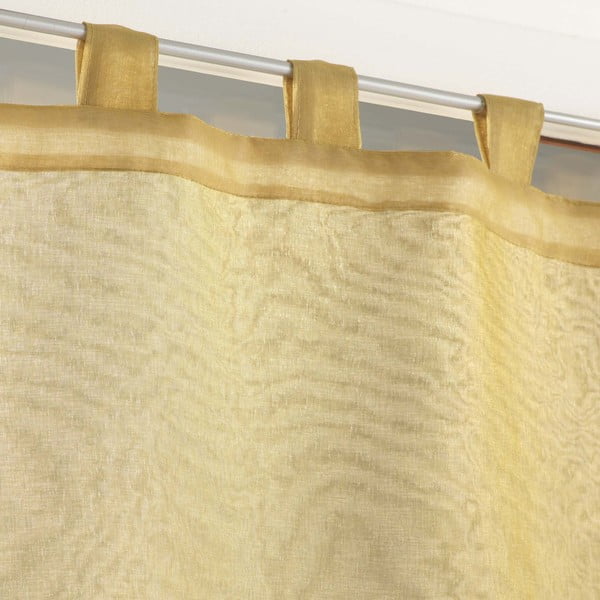 Tende gialle e bianche in set da 2 60x90 cm Duetto - douceur d'intérieur-image-1