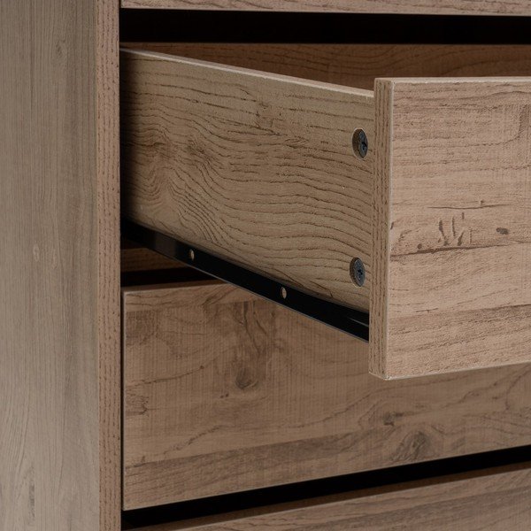 Amardio componibile di colore naturale con effetto rovere a giorno 60x180x45 cm Modular – Casa Selección-image-2