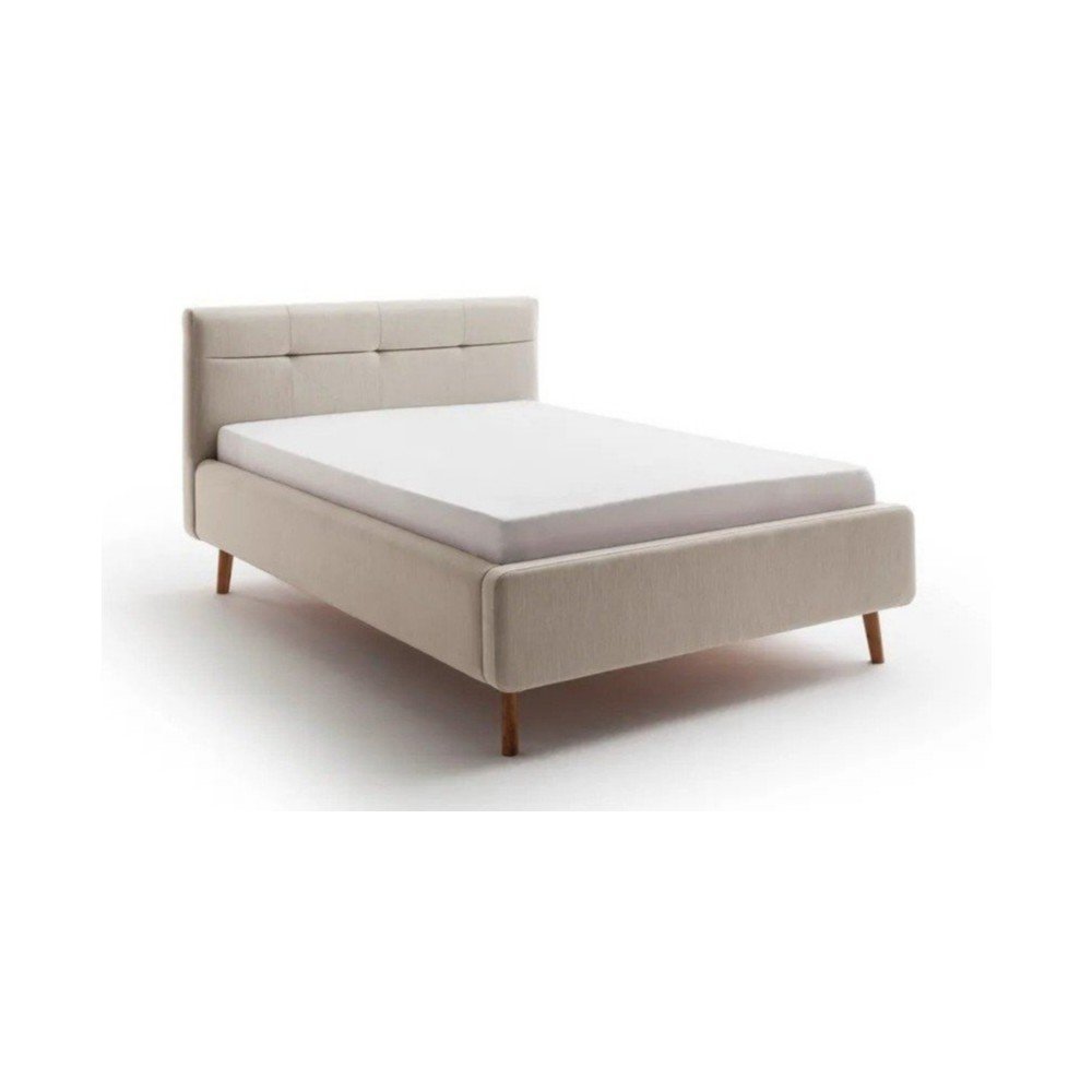Letto matrimoniale imbottito beige con contenitore con rete inclusa 140x200 cm Lotte – Meise Möbel | Letti matrimoniali