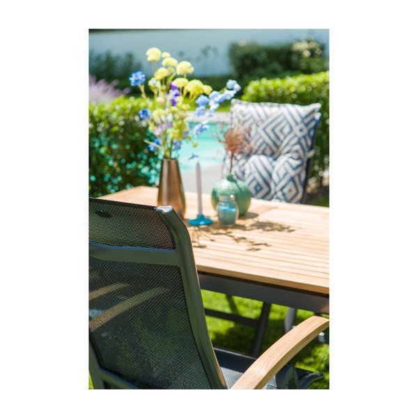 Sedia da giardino regolabile con braccioli in teak Alice - Hartman-image-4