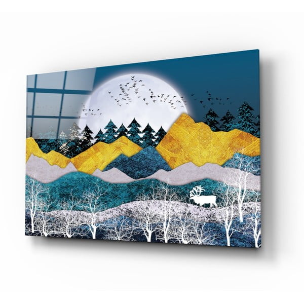 Pittura su vetro , 72 x 46 cm Illustration Landscape - Insigne