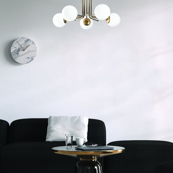 Plafoniera bianca/color ottone con paralume in vetro 80x80 cm Daisy – Opviq lights-image-4