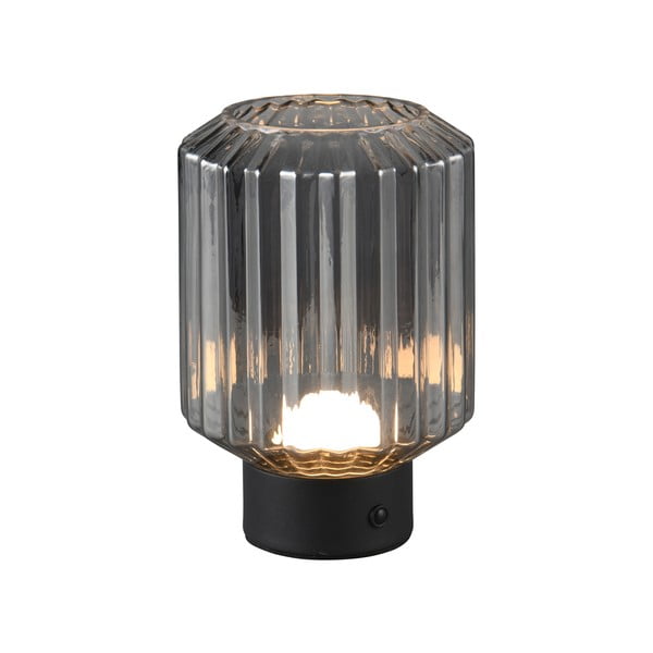 Lampada da tavolo LED dimmerabile nero-grigio con paralume in vetro (altezza 19,5 cm) Lord - Trio-image-1