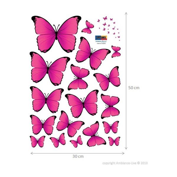 Set di 18 adesivi Fanastick Farfalle rosa - Ambiance-image-2