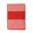 Asciugamano rosso in spugna di cotone biologico 70x140 cm Check - JUNA
