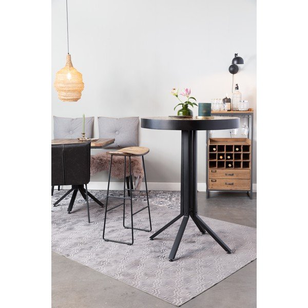 Sedia da bar di colore naturale in teak massiccio (altezza della seduta 76 cm) Tangle – White Label-image-1