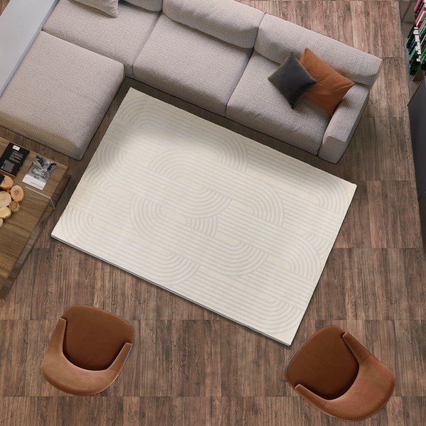 Tappeto grigio chiaro/avorio 160x230 cm Baresa – Universal-image-2