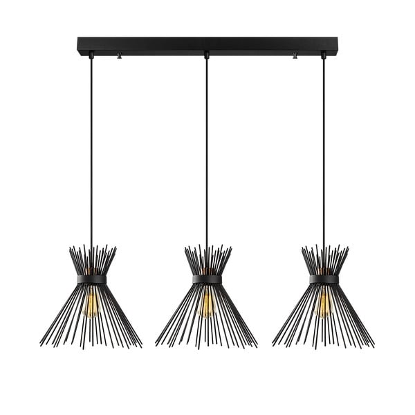 Lampada a sospensione nera per 3 lampadine Kirpi - Opviq lights-image-2