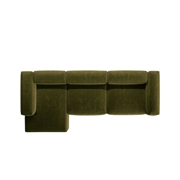 Divano angolare verde (con penisola a sinistra/con chaise lounge) con rivestimento in velluto a coste Bergamo – Cosmopolitan Design-image-3