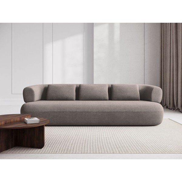 Divano marrone chiaro con rivestimento in bouclé 200 cm Jenny – Micadoni -image-1