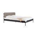 Letto matrimoniale imbottito nero in acciaio con rete inclusa 180x200 cm Eton Basic – noo.ma