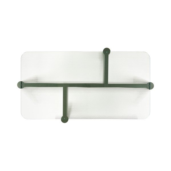 Tavolino da salotto verde con piano in vetro 55x105 cm Kob – noo.ma-image-2