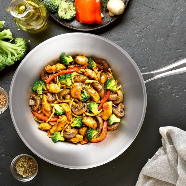 Padella wok in acciaio inox ø 30 cm Steela – Orion-image-1