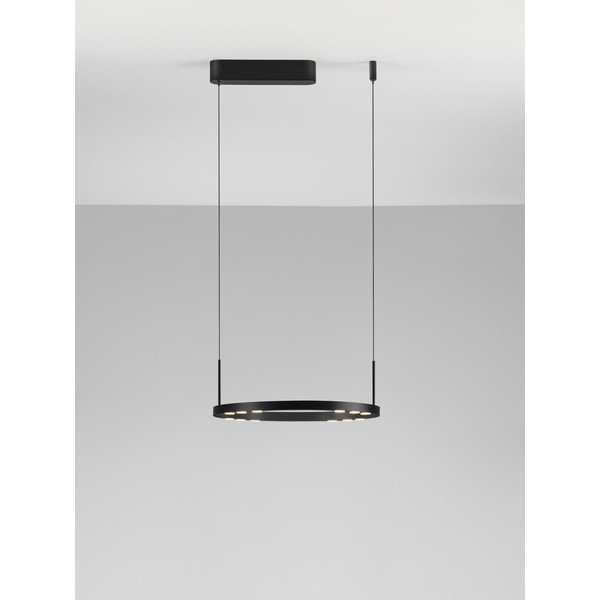 Lampadario LED nero opaco in alluminio con intensità regolabile ø 40 cm Lunette – Nova Luce-image-4