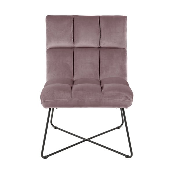 Poltrona rosa con rivestimento in velluto Alba – Actona-image-2