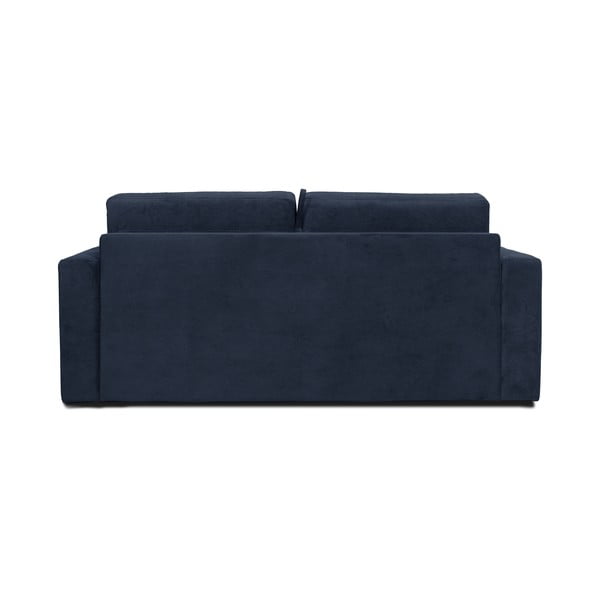 Divano letto in velluto a coste blu scuro 197 cm Elbeko - Scandic-image-3