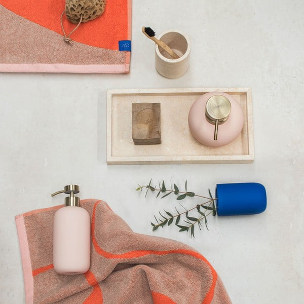 Asciugamani arancio/marrone chiaro in set da 2 in cotone biologico 50x90 cm Nova Arte - Mette Ditmer Denmark-image-2