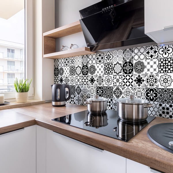 Set di 9 adesivi murali Piastrelle di cemento, 10 x 10 cm Alexia - Ambiance-image-1