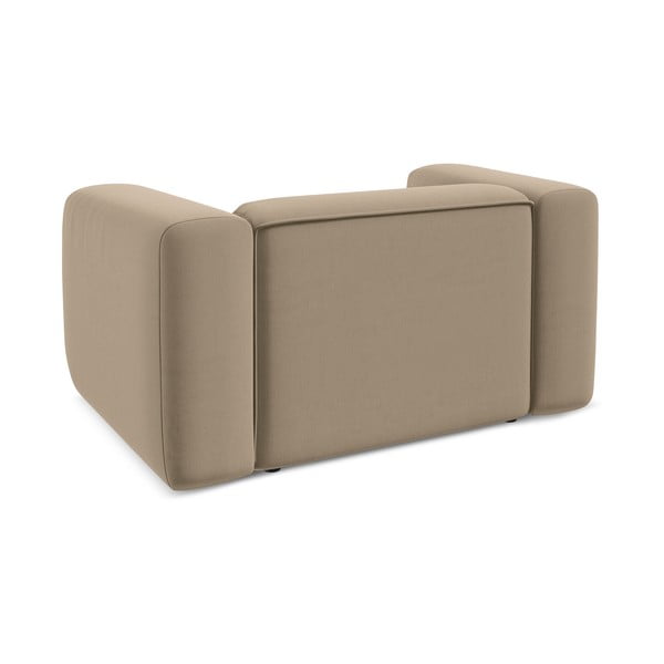 Poltrona beige con rivestimento in velluto Ekahi – Makamii-image-4