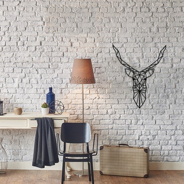 Decorazione da parete in metallo Cervo, 60 x 50 cm Geyik - Wallity-image-1