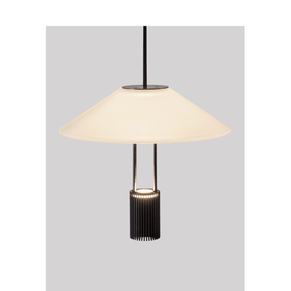 Lampadario LED nero opaco in alluminio con paralume in vetro acrilico ø 22 cm Anafi – Nova Luce-image-3