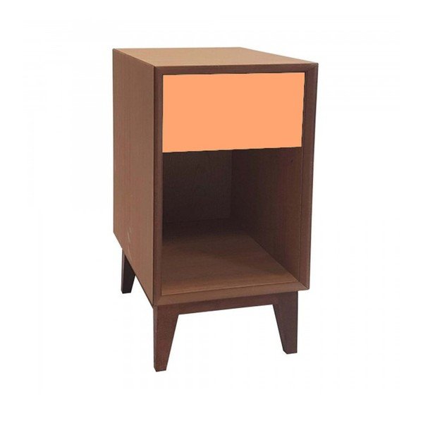 Comodino grande con cassetto arancione PIX - Ragaba