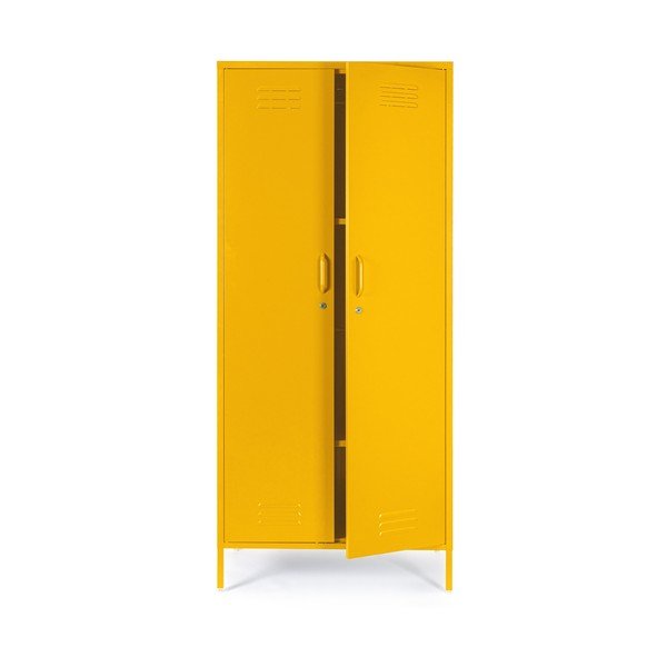 Armadietto giallo in metallo con chiusura a chiave 80x185x50 cm Cambridge – Yes Everyday-image-3
