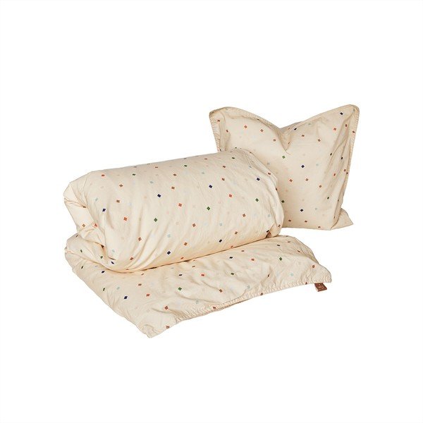 Set copripiumino e federa da bambini color crema in cotone per culla 70x100 cm Konfetti – OYOY Mini