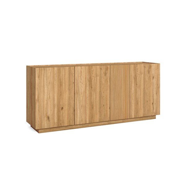 Cassettiera bassa in rovere decorato in colore naturale 181x78 cm Rayana - Marckeric-image-2