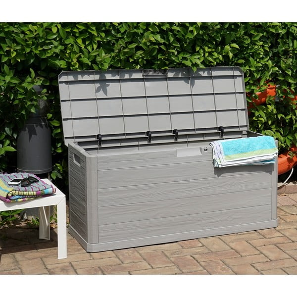 Contenitore da giardino grigio chiaro in plastica Woodys – Toomax-image-2